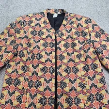 Lavender and Honey Womens Blazer Jacket Size XL Orange Open Front Casual Work