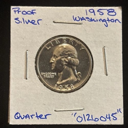 1958 Washington Quarter “0126045” 25 Cents Silver Proof United States 25C