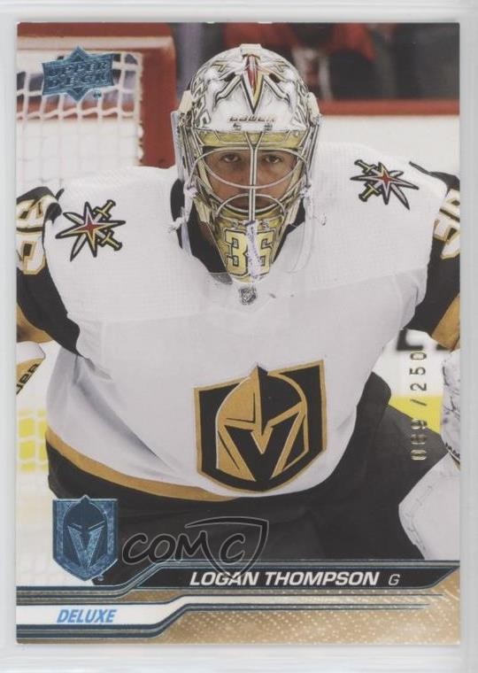 2023-24 Upper Deck Series 1 Deluxe 69/250 Logan Thompson #185 av1