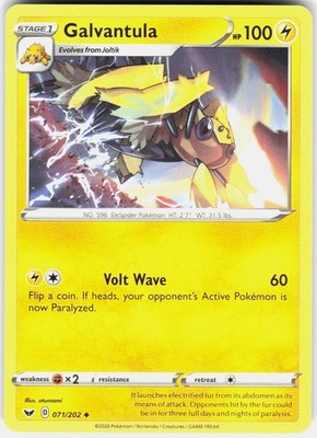 Galvantula SWSH01: Sword & Shield Base Set 071/202 NM