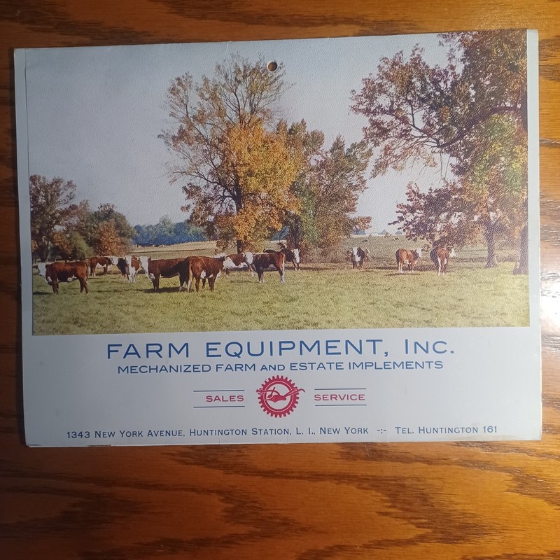 1946 Farm Equipment Calendar Huntington Station NY 100% Complete