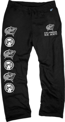#ad Blue 84 Columbus Blue Jackets Nhl Officially Licensed Sweatpants Black Xx Large $100.85