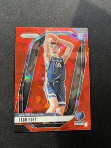 2024-25 Panini Prizm / Zach Edey / Red Cracked Ice Prizm RC #249