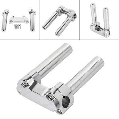 Chrome 5.5'' Handlebar Riser 1'' Top Clamp Set For Harley Dyna Super Glide Softail
