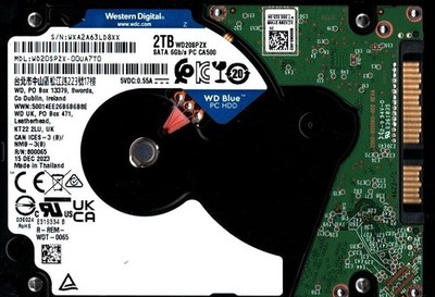 WD20SPZX-00UA7T0 S/N: WXA2A WESTERN DIGITAL 2TB THAILAND DEC 2023