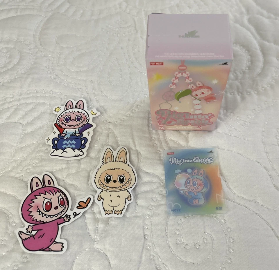 Authentische "Hoffnung" POP MART Labubu "Groß in Energie" Telefon/Handliche Charm Aufkleber - Bild 3 von 4