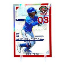 2025 Panini Prospect Edition - Luisangel Acuna #165 (RC) Red HOLO Prizm /199