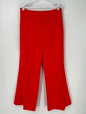 Alice Olivia Pants Womens 6 Red Dylan High Waisted Wide Leg Trousers