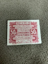 Morocco Empire Cherifien 50 Centimes 1944 P-41 WWII Money World Banknote Bill