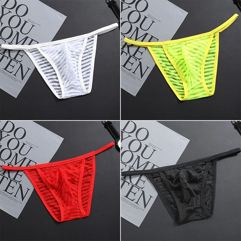 Men Underwear Transparent G-String Briefs Low Rise Thongs Lingerie Underpants - Bild 2 von 4