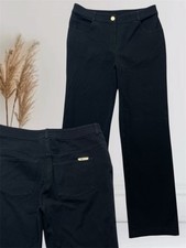 ST. JOHN Women's Size 6 Relaxed Straight Leg High-Rise Black Stretch Pants