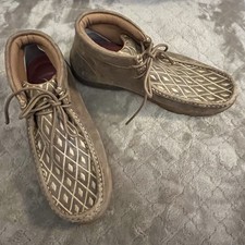 Twisted X Women  s Leather Chukka Driving Mocs Bomber/Tan diamond Lace-Up 6.5M
