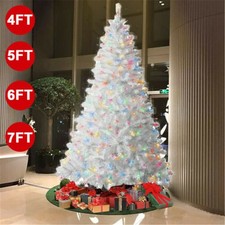 4/5/6/7ft Christmas Tree with Lights Prelit Xmas Artificial Bushy Party Decor UK