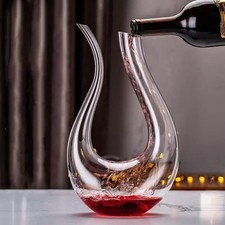 Wine Decanter 1000ml 34oz U Shape Hand Blown Glass Wine Aerator Pourer