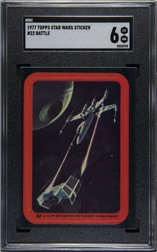 1977 Topps Star Wars Stickers #22 Spectacular battle! — SGC 6