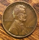 1930 Lincoln Wheat Cent Woody Wood Grain Improper Alloy Mix Error Unique Penny