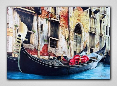 Original Ölgemälde ''Vecchia Venezia'' Venedig Gondel Michail Gontchar 100x70cm