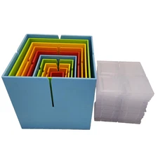 Fat Brain Toys Dado Cubes Lot of 10 Sizes Colors Build Blocks 36 Flat Square Pcs