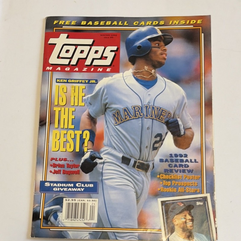 Topps Magazine 1992 Winter Issue 9 Ken Griffey Jr. Free Baseball Cards Inside