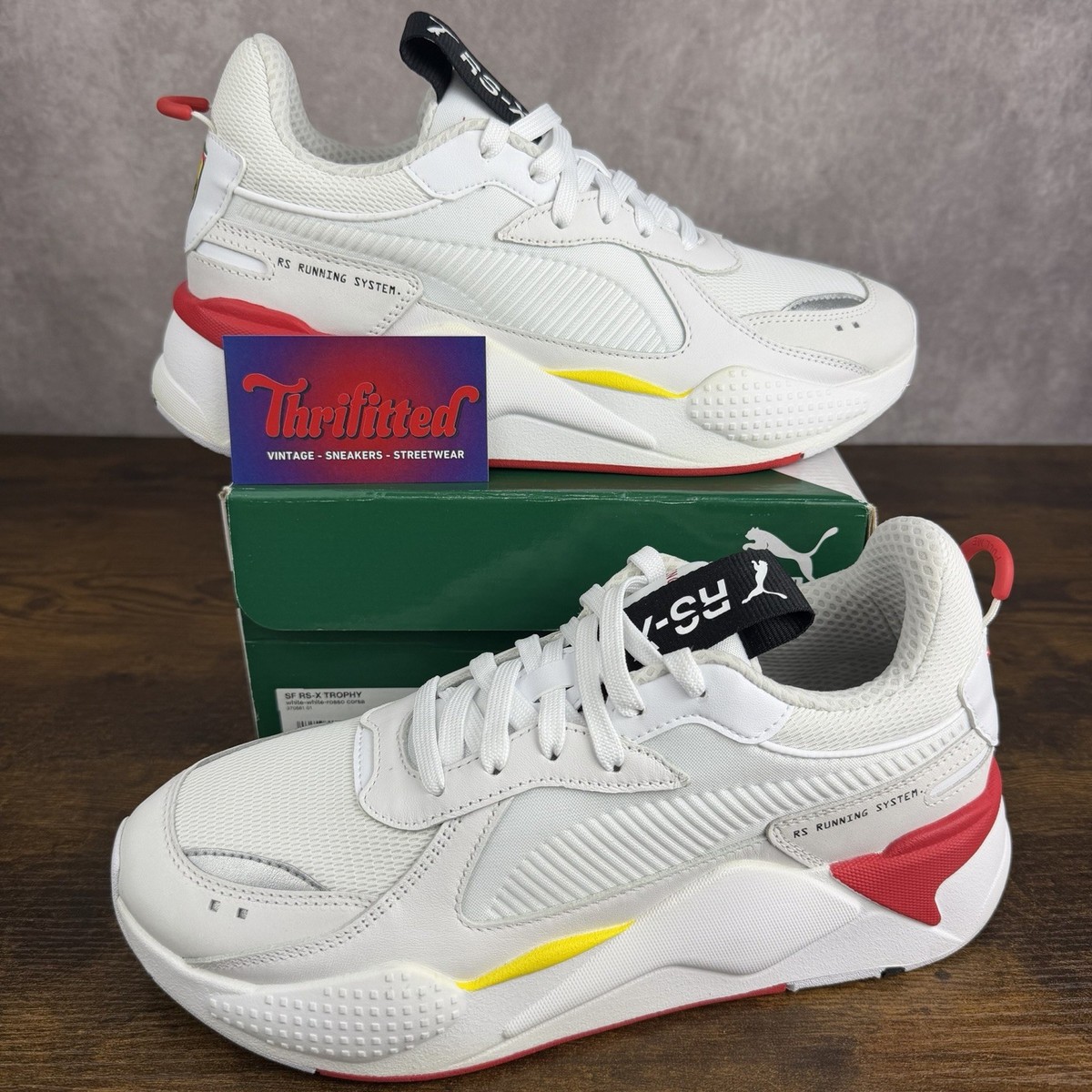 PUMA Ferrari スニーカー 27cm ホワイト NEW Puma RS-X Trophy x Scuderia Ferrari White Rosso Corsa Size 9