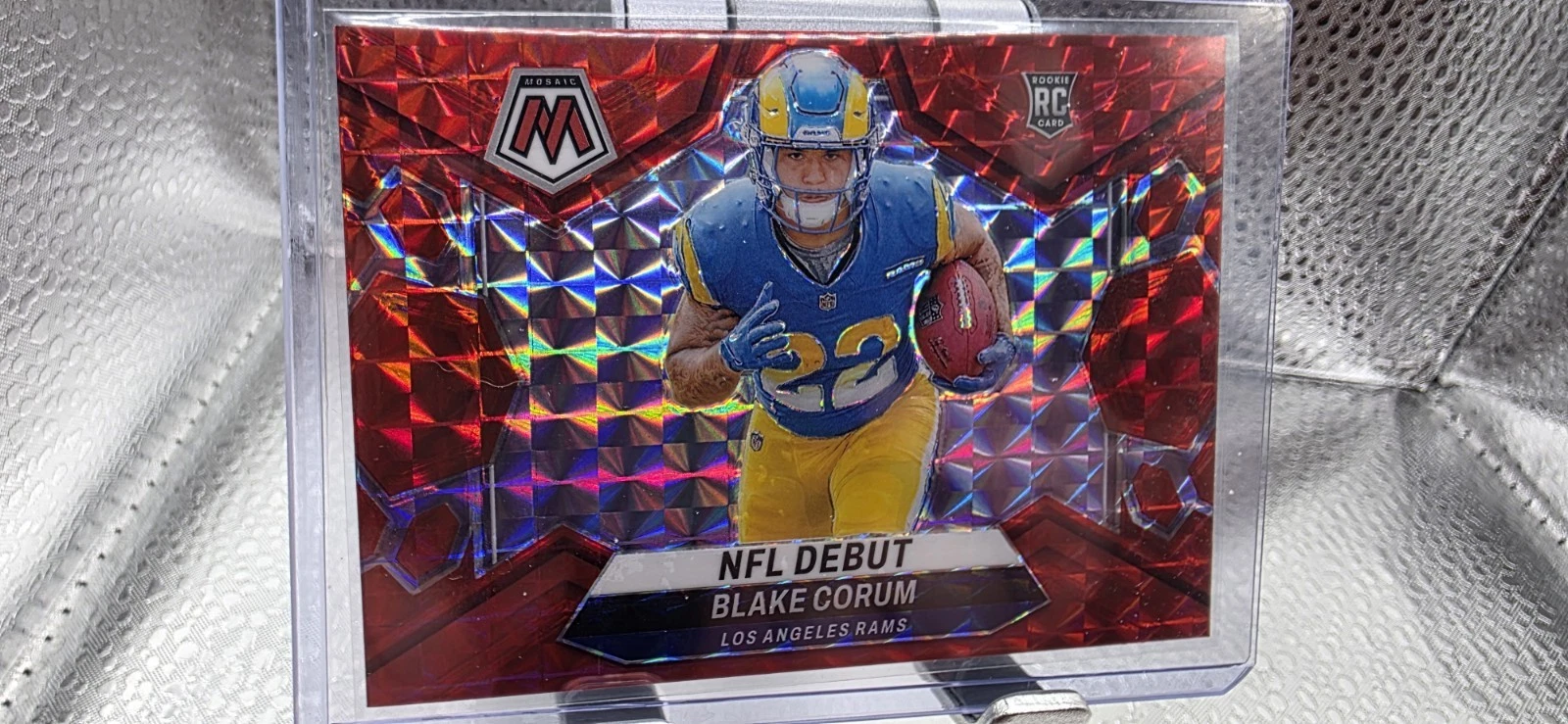 BLAKE CORUM 2024 MOSAIC ROOKIE NFL DEBUT RED CAMO PRIZM RAMS #278 RC