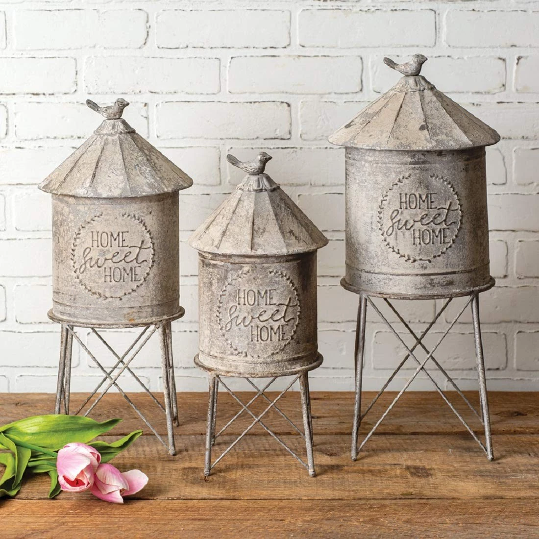 CTW Home Collection 440063 Set of Three Silo Containers,Food Storage Containers
