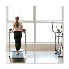 Pack 14x12 Inch Shatterproof Acrylic Mirror Tiles for Wall   Self-Adhesive, 16