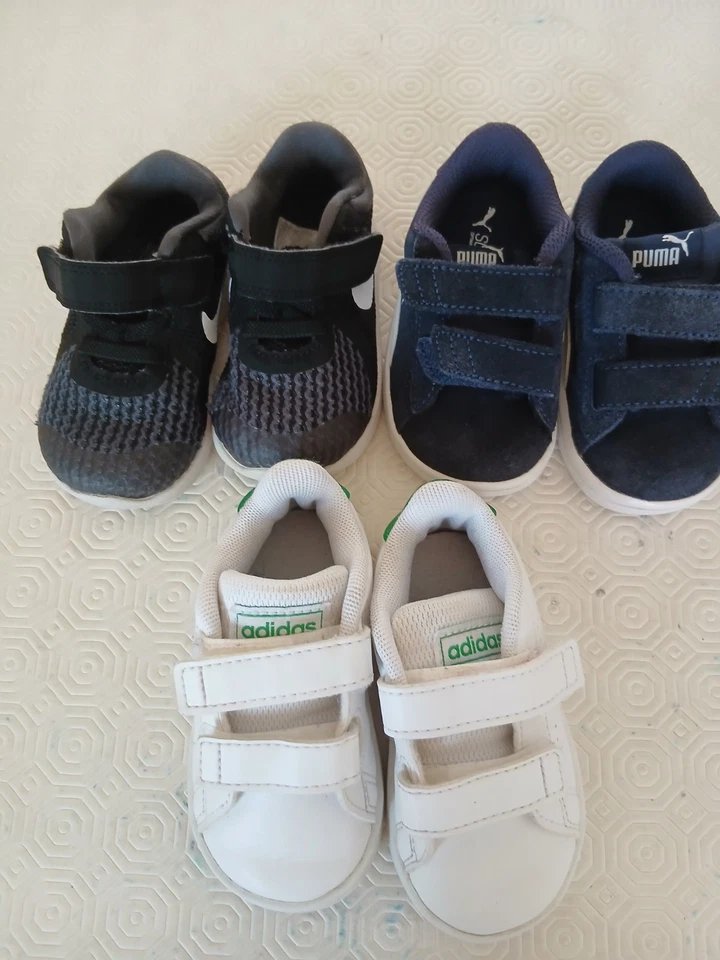 3 Pairs Boys Trainers Size Puma 4 (20 euro)nike 4.5 (21 Euro) Adidas 4(20 euro) - Image 1 of 4