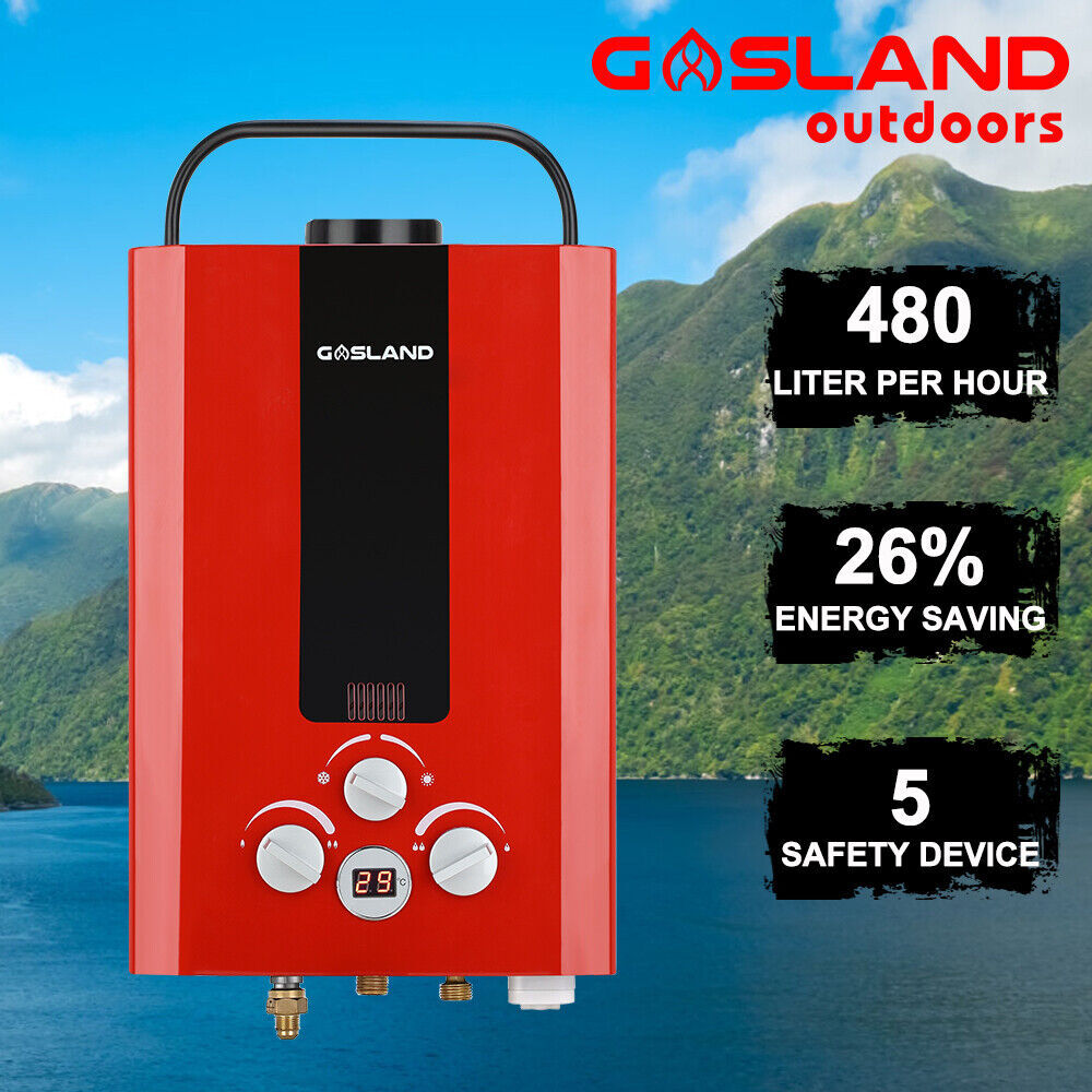 GASLAND 8L LPG Gas Water Heater System Portable Outdoor Camping Hot