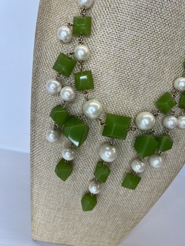 KATE SPADE "IT TAKES ALL SORTS" Green BAUBLES PEARL Necklace Earrings Ring Set - Picture 3 of 9