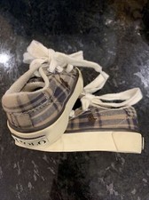 Ralph Lauren Polo Plaid Canvas Boat/Dock/Deck Lace-Up Shoes Infant / Toddler Sz4