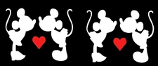 Mickey Minnie Kissing Love Red Heart White Vinyl Decal Car Windows Laptop Tablet