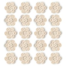 20pcs Handmade Crochet Flower six Petals Three Layers 2" Flowers Appliques