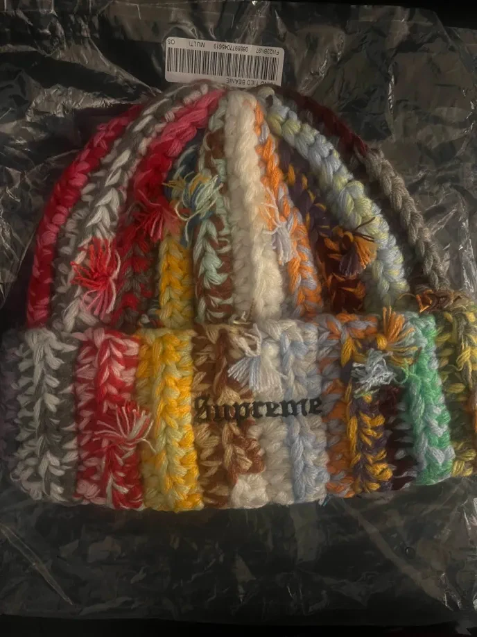 Supreme Bonnet Noué Main Multicolore   100% AUTHENTIQUE EXPÉDITION RAPIDE STOCKX Vérifié