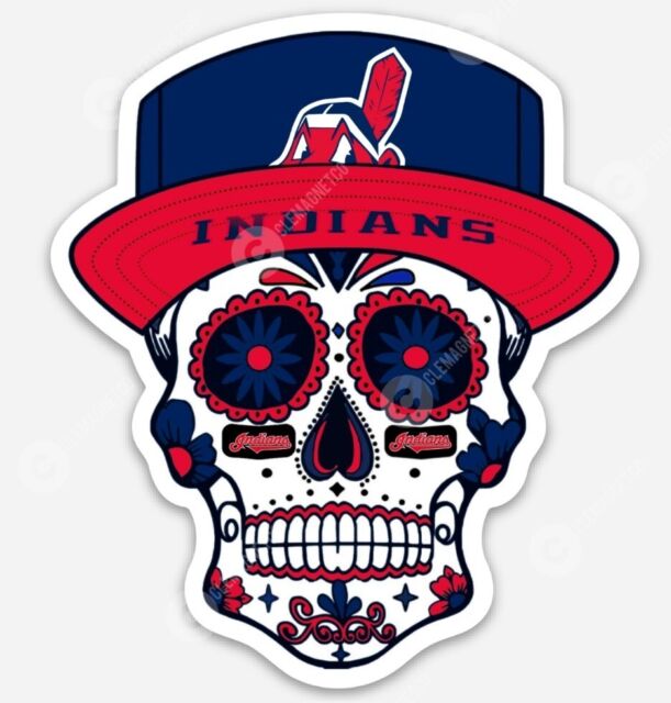 Cleveland Indians Sugar Skull STICKER - MLB Guardians CLE Wahoo Premium Vinyl