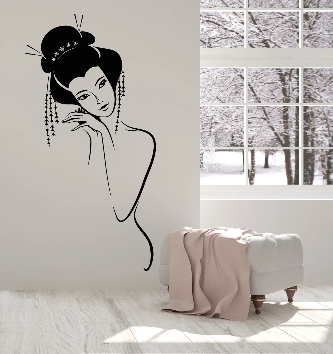 Vinyl Wall Decal Sexy Naked Japanese Girl Geisha Woman Stickers (1622ig) |  eBay