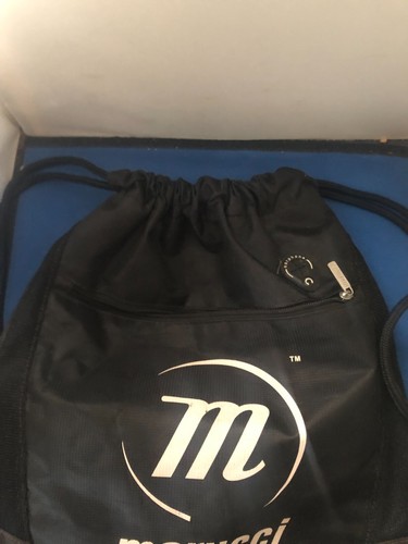 Marucci Drawstring Gym Bag Black With Zipper Headphones Hole 16" Wide 17" Tall - Picture 3 of 3