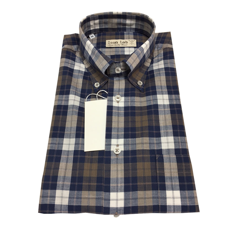 ICON LAB 1961 - Мужские джинсы Kurzarm Kader Blau/Dunkelbraun/Weiß Regular Fit