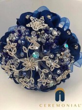 Quinceanera Bouquet  Rhinestones  Crystals navy/silver