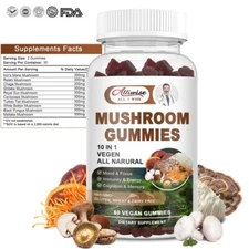 Mushroom Gummies with Reishi, Chaga & Lion's Mane - Brain & Immune Support