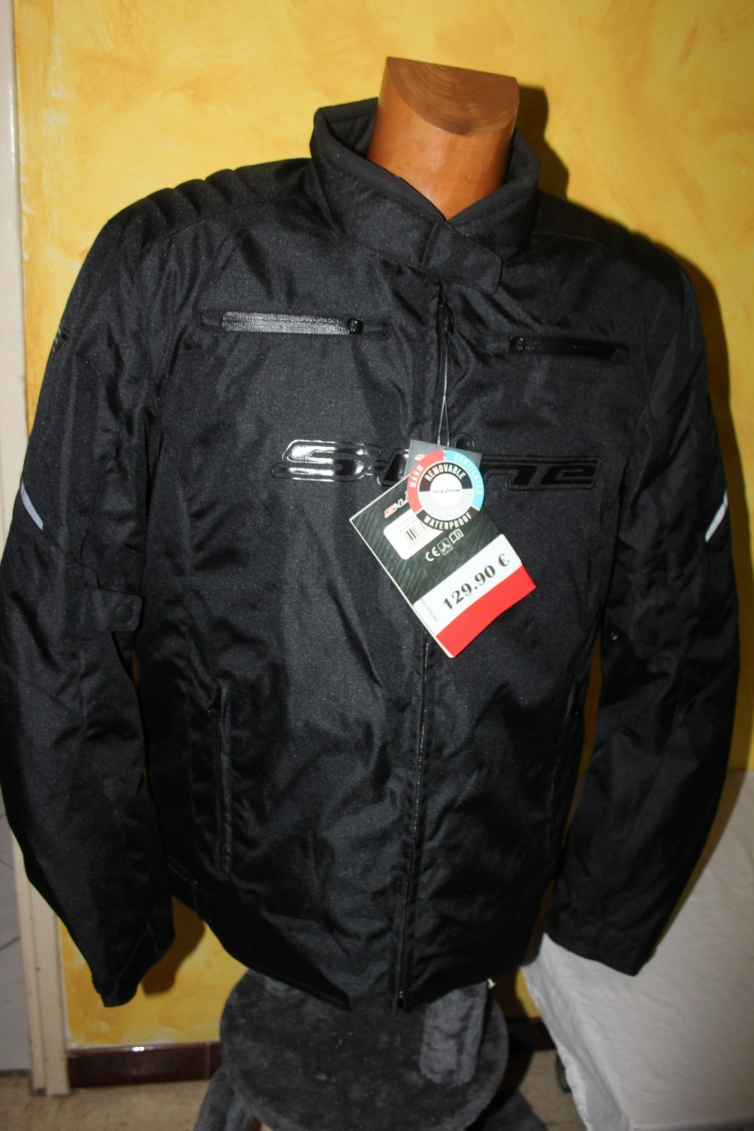 Blouson moto homme demi-saison S-LINE noir taille M en textile respirant