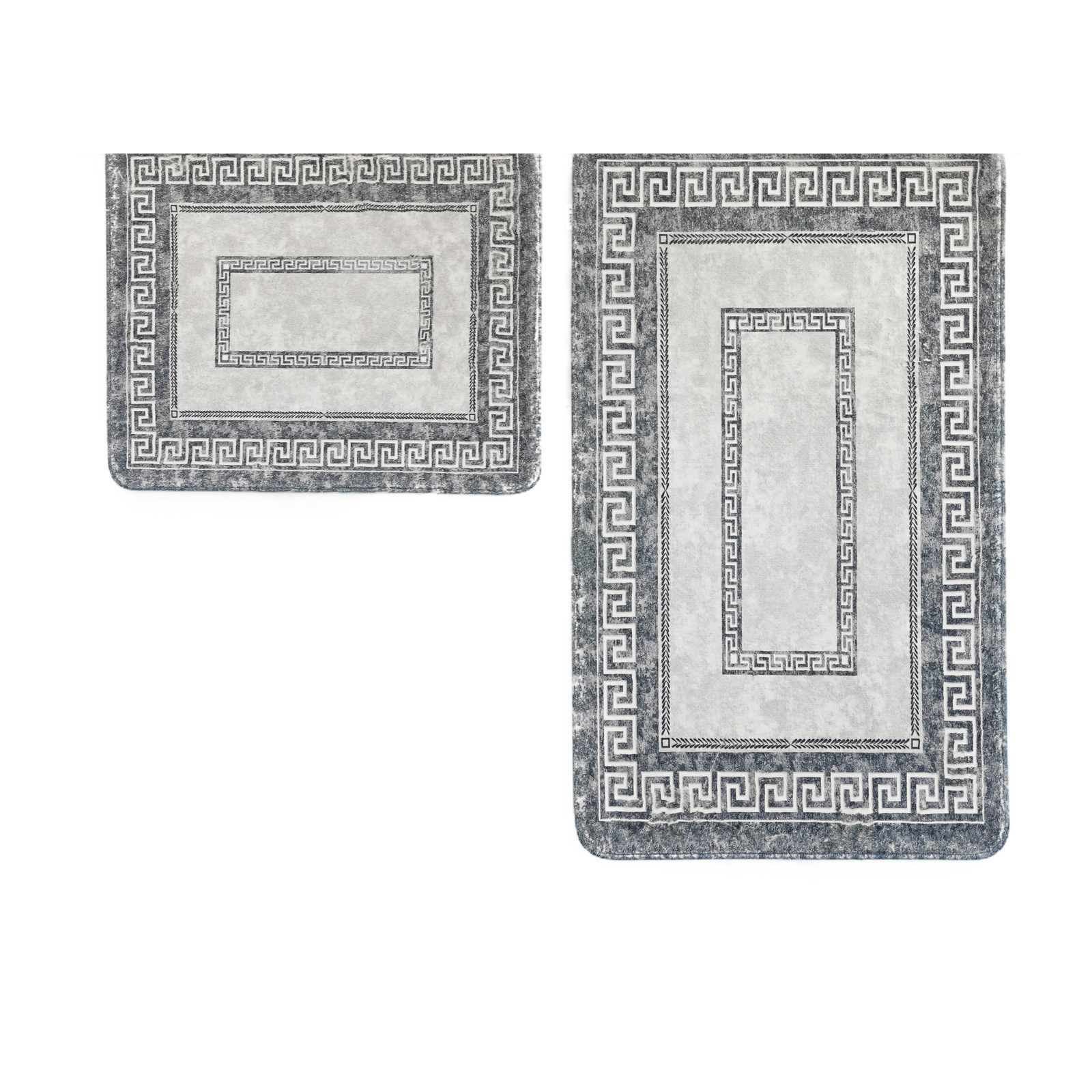 Almina 2 Teiliges Bademattenset mit Muster Rutschfest waschbar aus Polyester 5490₽