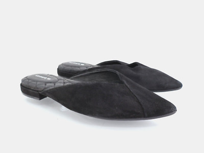 Birdies The Swan Mule Slide Slip-On Women s Size 5 Black Suede Flat Pointy