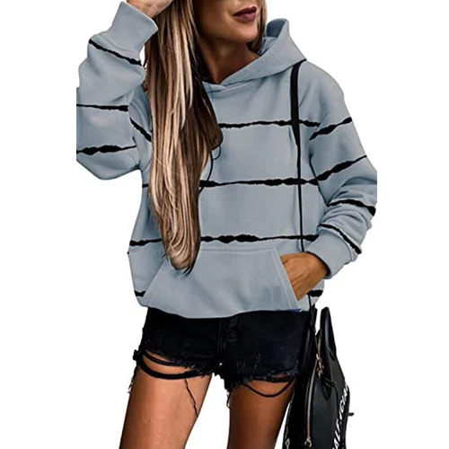 Ladies Loose Fit Long Sleeve Pullover Women Fall Warm With Pocket Hooded Tops - Picture 77 of 80