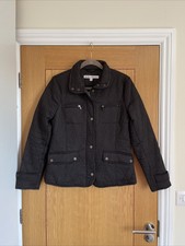 Kenneth Cole New York Women’s Black Short Quilted Fleece Lined Jacket Uk 14 New