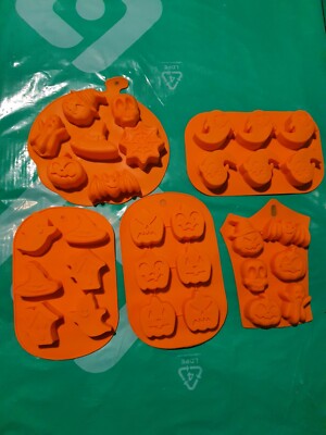 ANECO 5 Stück Halloween Silikon Backformen Süßigkeiten Silikonformen