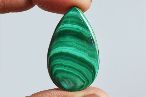 Boucles D'oreilles Vintage Clous En Malachite Véritable - Pierre Naturelle - Occasion Bon état