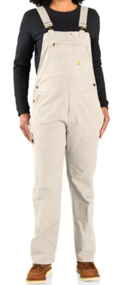 NEW Carhartt Rugged Flex Canvas Bib Overalls OR6001-W Loose Fit