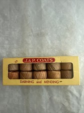 J  P Coats Cotton Crochet Thread-Box of 10 Balls Season Shades 20 Yards Vintage