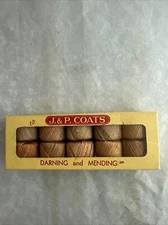 J & P Coats Cotton Crochet Thread-Box of 10 Balls Season Shades 20 Yards Vintage